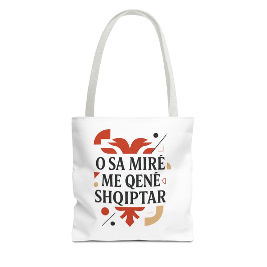 Chic Albanian Phrase Tote Bag, Stylish Shopping Bag, Eco-Friendly Tote, Gift for Language Lovers, Trendy Travel Companion