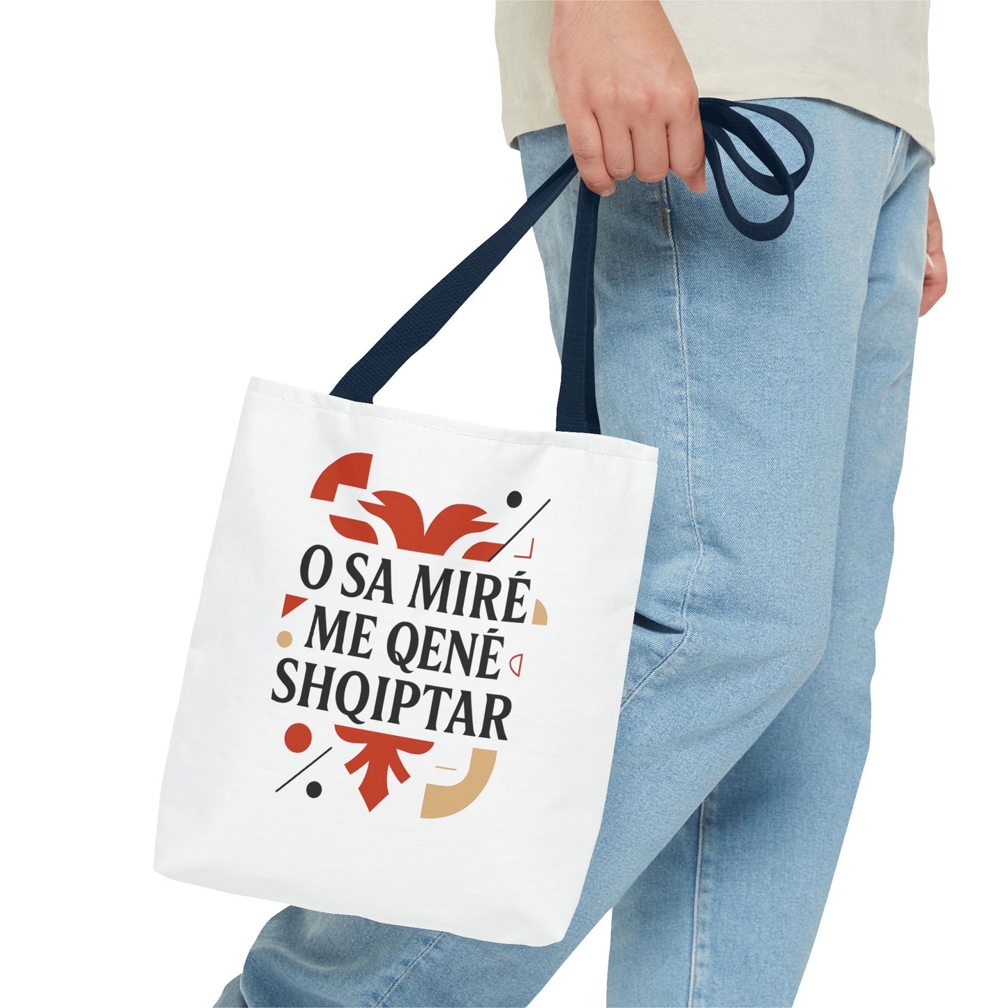 Chic Albanian Phrase Tote Bag, Stylish Shopping Bag, Eco-Friendly Tote, Gift for Language Lovers, Trendy Travel Companion