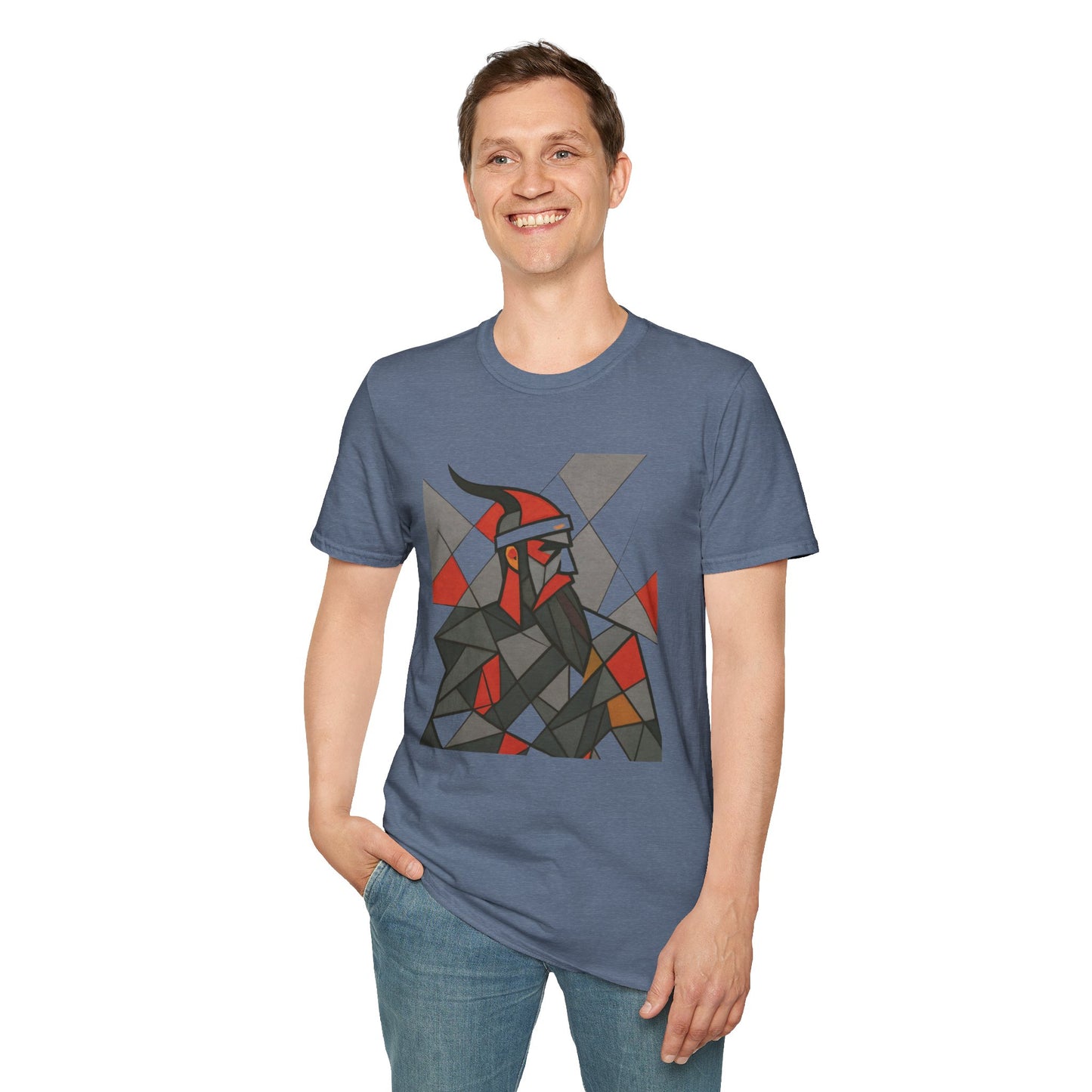 Skanderbeu Geometric Art T-Shirt, Albanian Hero Tee, (Adult Unisex) - Mutlicolor