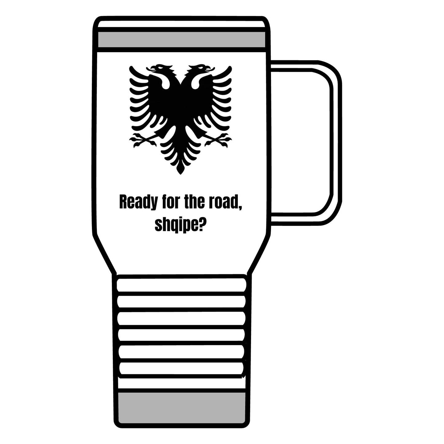 Travel Mug with Albanian Eagle Design - Perfect for Road Trips, Coffee Lovers, Travel Enthusiasts, Gifts