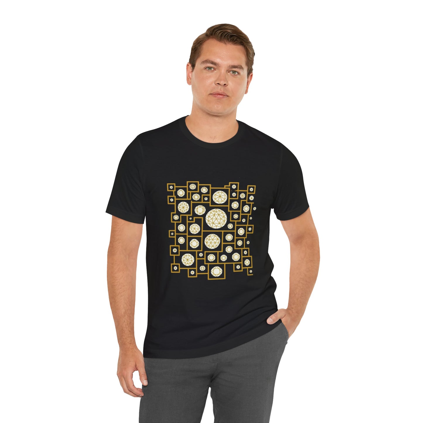 Geometric Unisex Tee - Gold