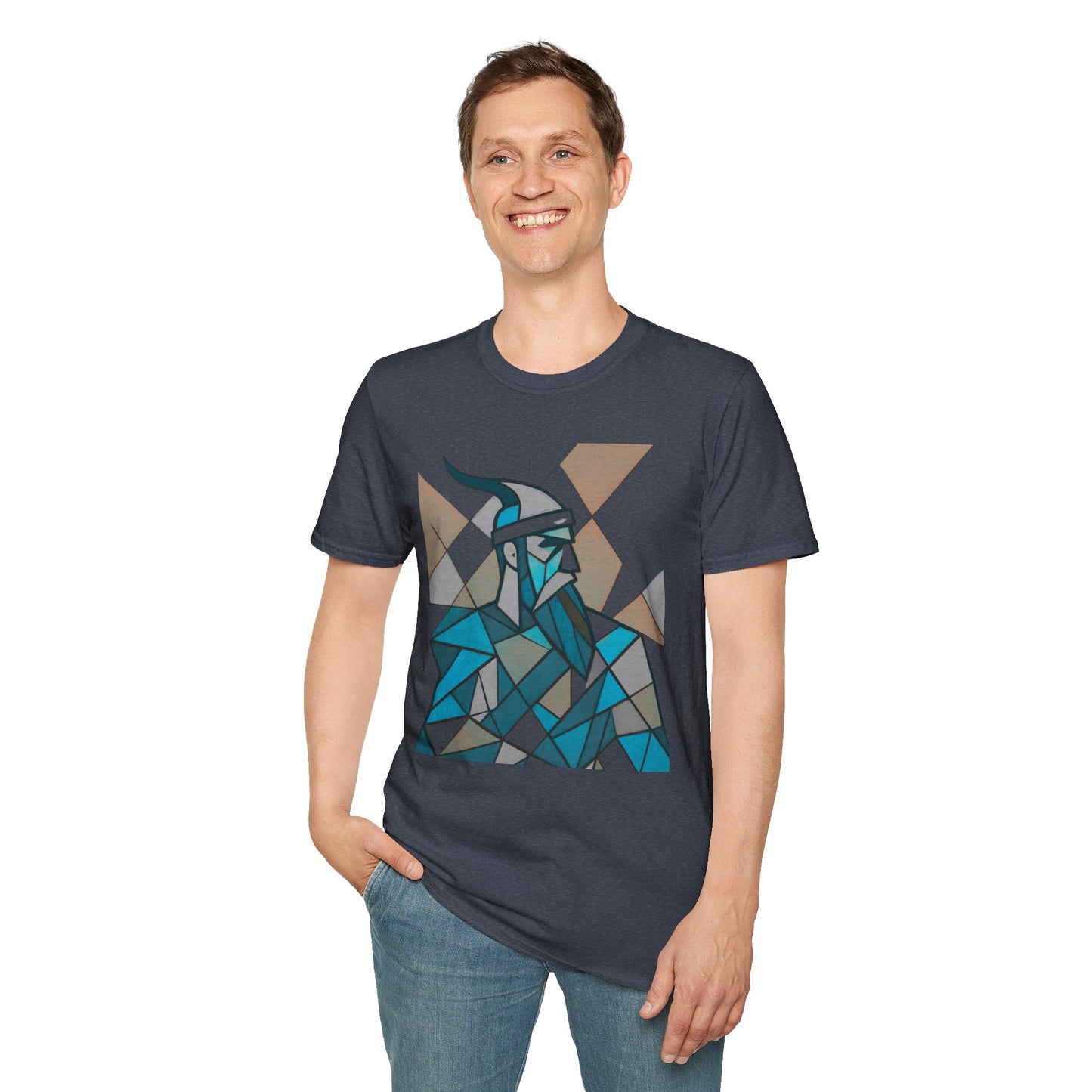 Skanderbeu Geometric Art T-Shirt, Albanian Hero Tee (Adult Unisex)