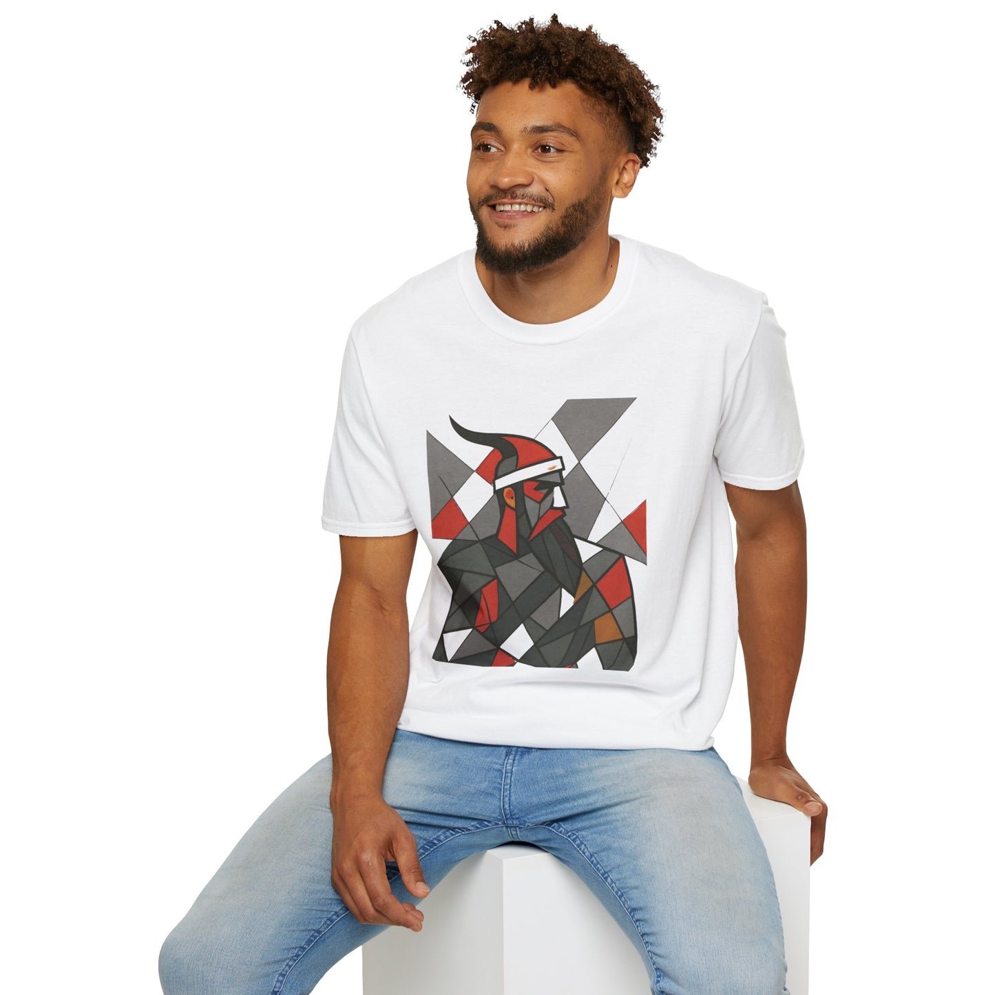 Skanderbeu Geometric Art T-Shirt, Albanian Hero Tee, (Adult Unisex) - Mutlicolor