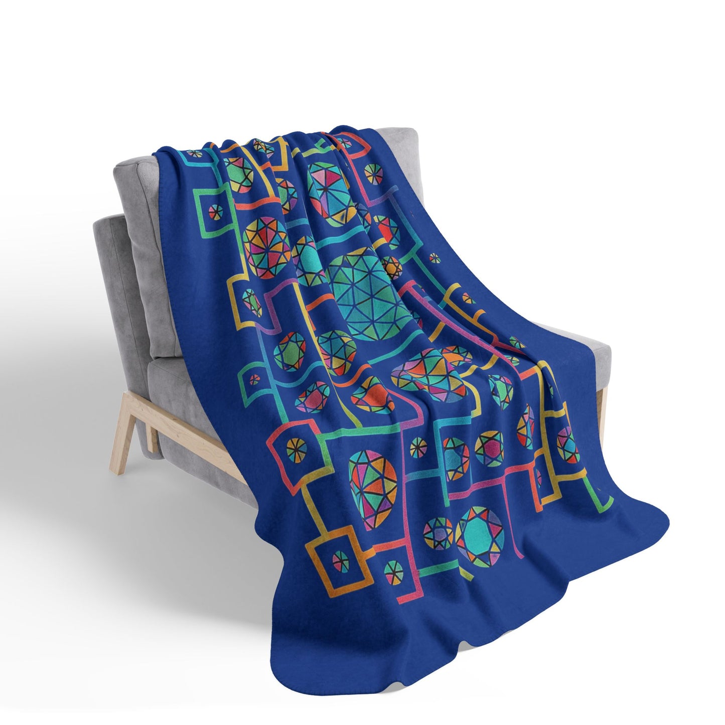 Geometric Boho Heritage Fleece Sherpa Blanket