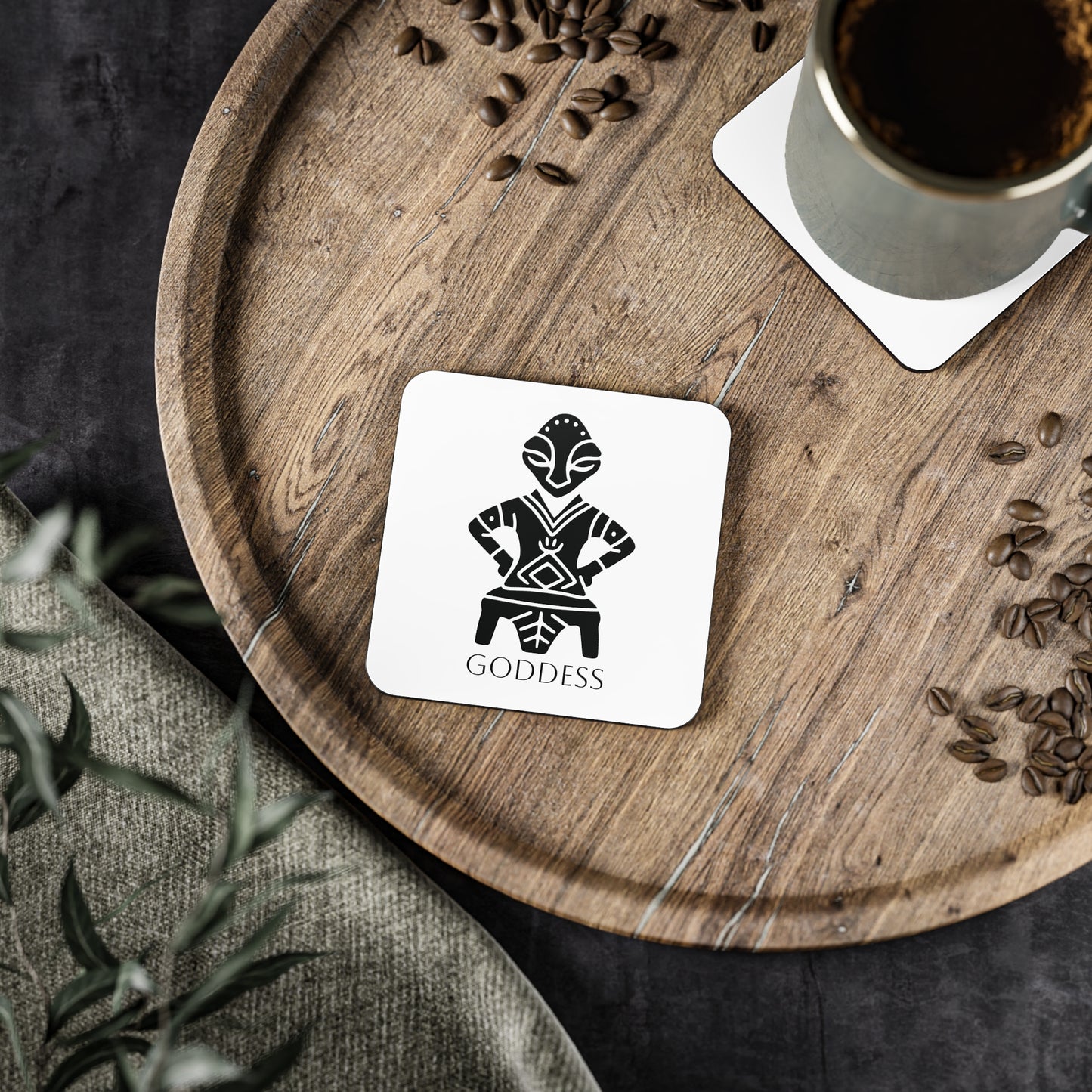 Illyrian Goddess Square Coasters,  Ancient Kosovo Symbol, Unique Boho Decor, Drink Coasters for Home