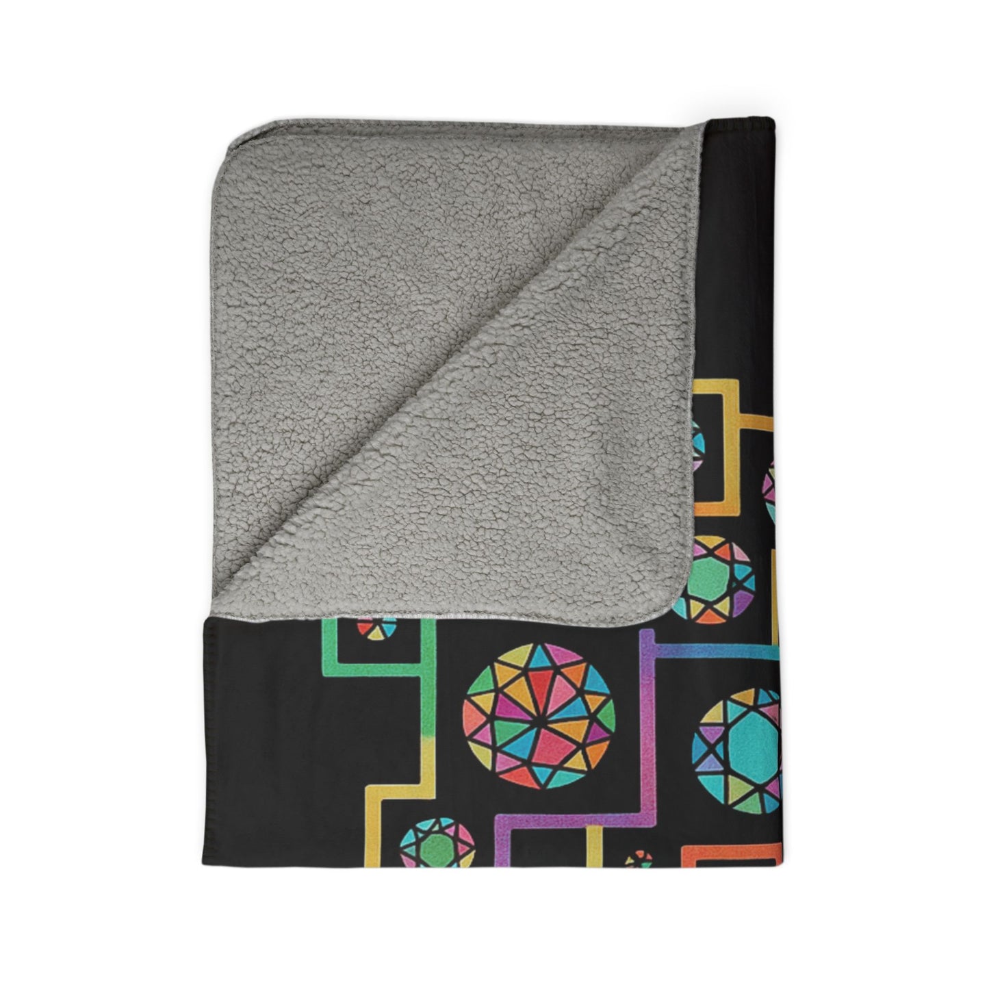 Geometric Boho Heritage Fleece Sherpa Blanket