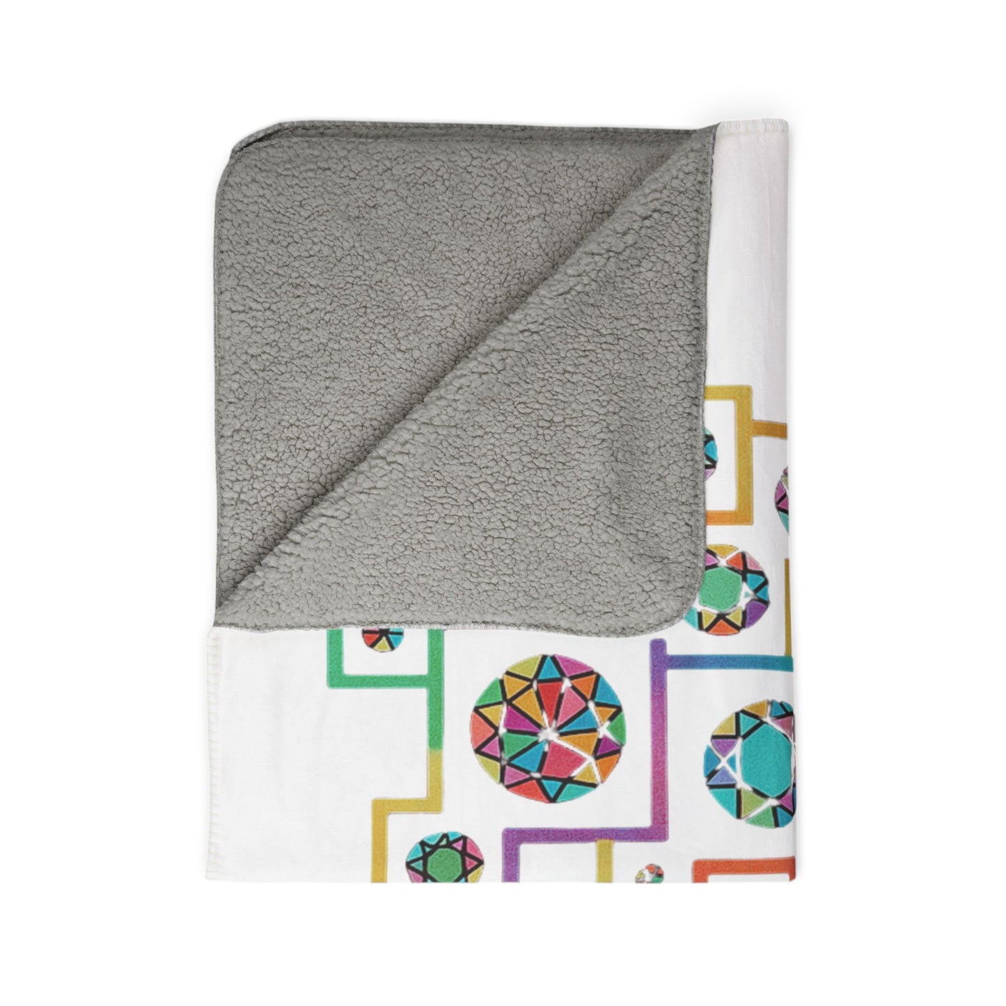 Geometric Boho Heritage Fleece Sherpa Blanket