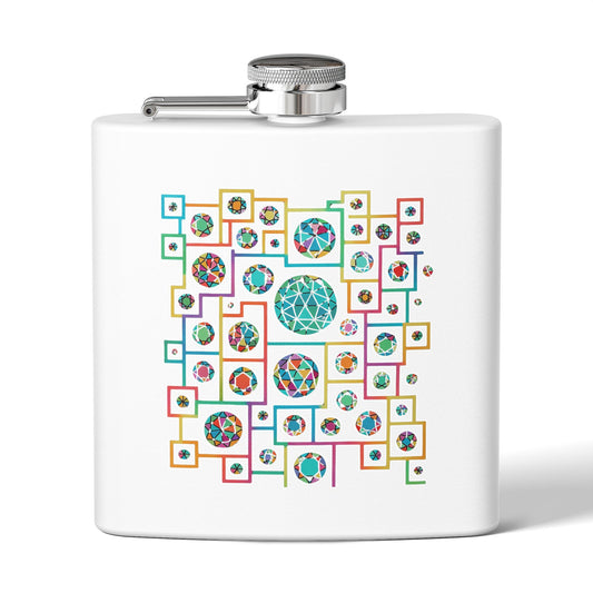 Colorful Geometric Stainless Steel Flask, 6oz