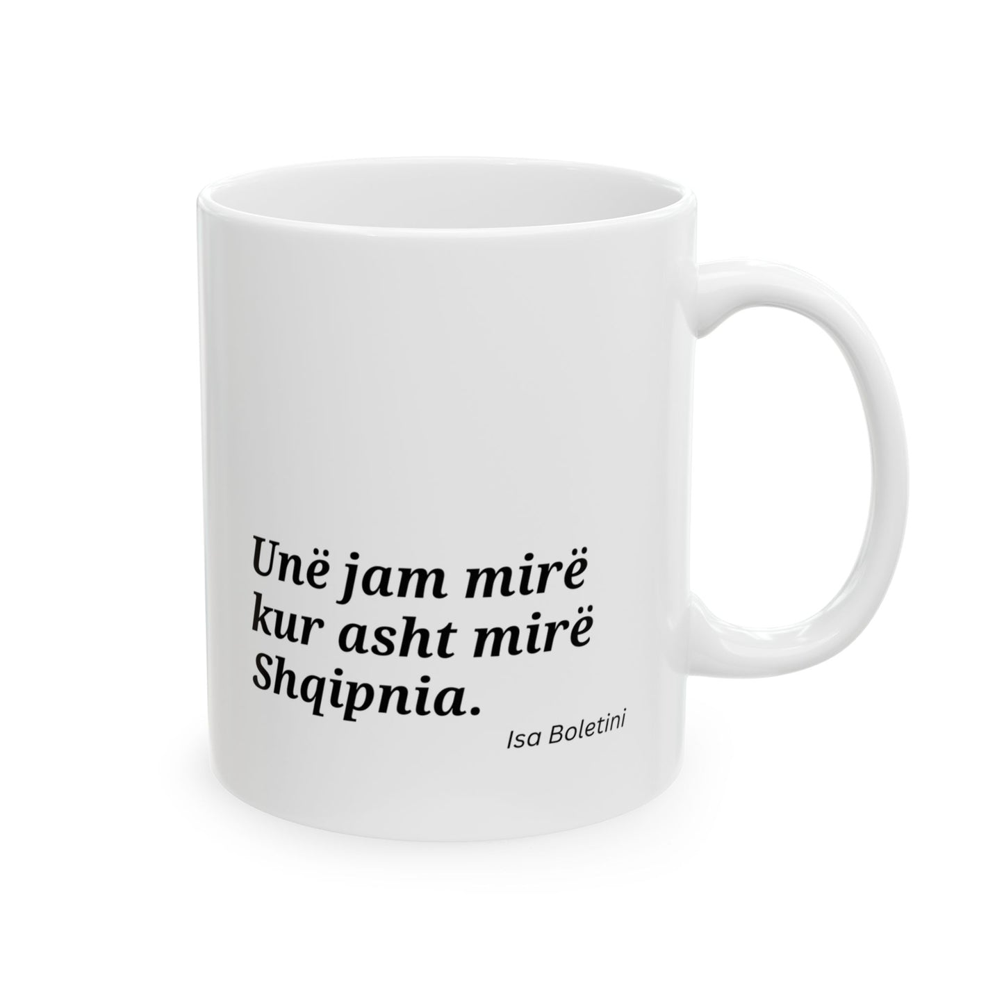 Isa Boletini Patriotic Mug, Albanian Heritage Gift - Black and White