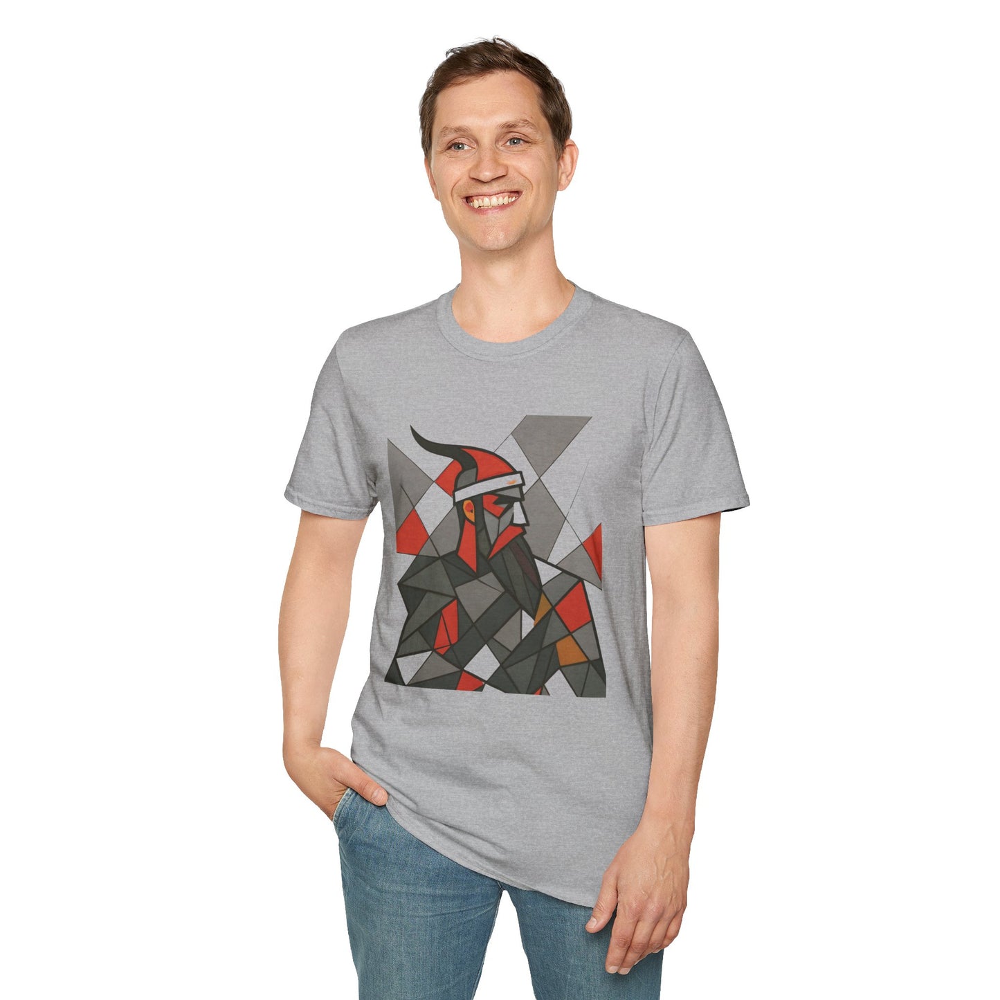Skanderbeu Geometric Art T-Shirt, Albanian Hero Tee, (Adult Unisex) - Mutlicolor