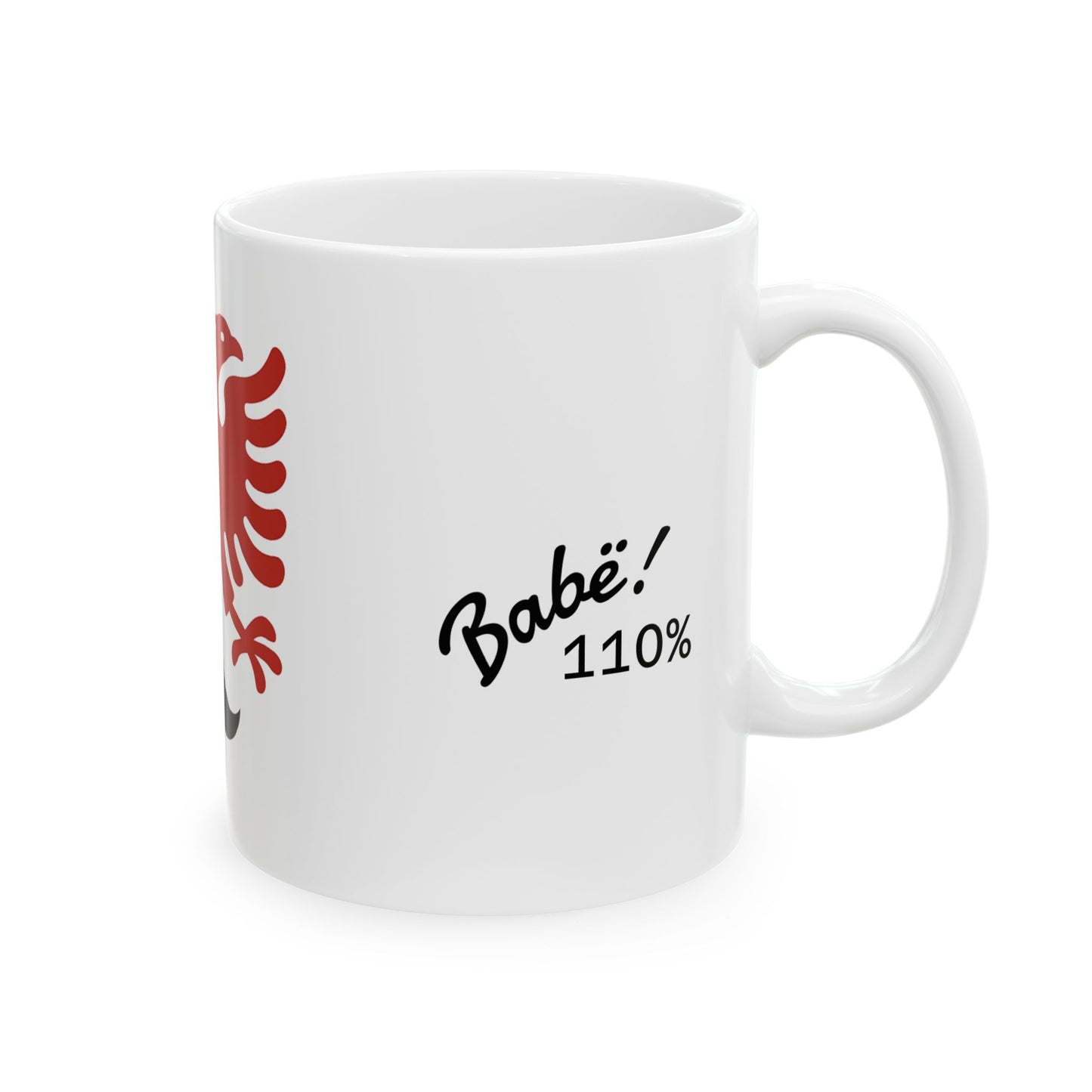 Albanian Dad Mug with Eagle & Mustache - Red Eagle