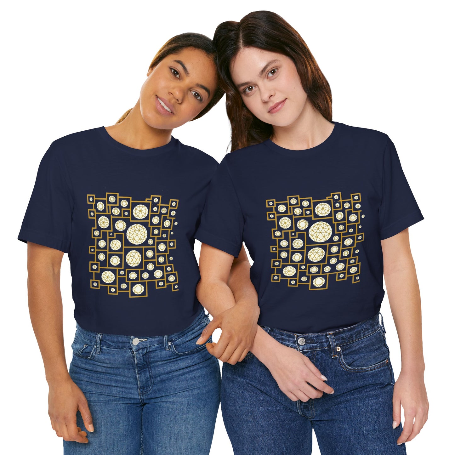 Geometric Unisex Tee - Gold