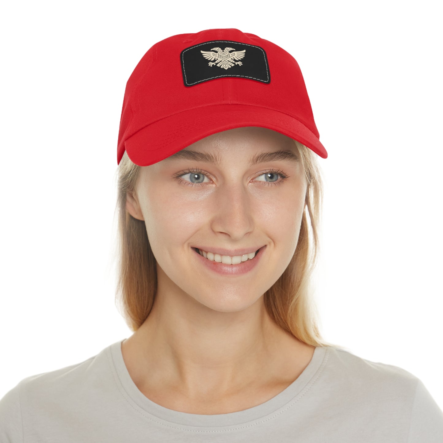 Illyrian Eagle Heritage Hat - Double-Headed Albanian Eagle Cap with Leather Patch