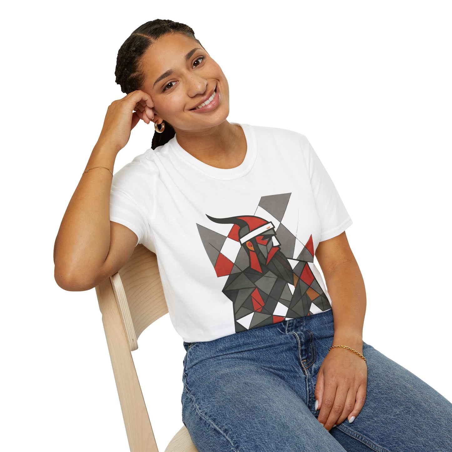 Skanderbeu Geometric Art T-Shirt, Albanian Hero Tee, (Adult Unisex) - Mutlicolor