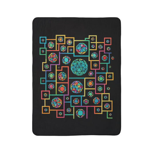 Geometric Boho Heritage Fleece Sherpa Blanket