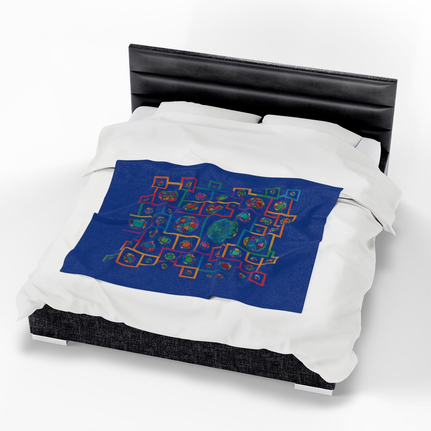 Velveteen Geometric Heritaghe Plush Blanket - inspired by Plis-shaped domes of the National Library of Kosovo