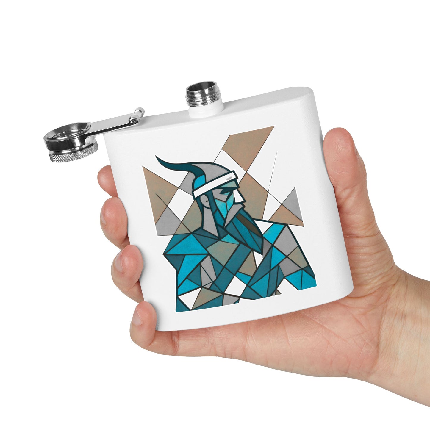 Geometric Design Flask - Gjergj Kastrioti Skenderbeu, National Hero Albania