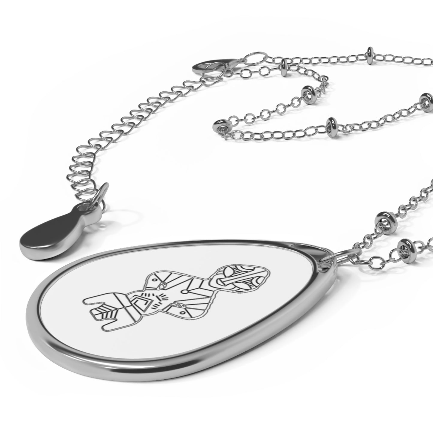 Oval Necklace, Goddess on the Throne Jewelry, Unique Statement Piece, Vibrant Colors Pendant, Bohemian Jewelry, Gift for Her