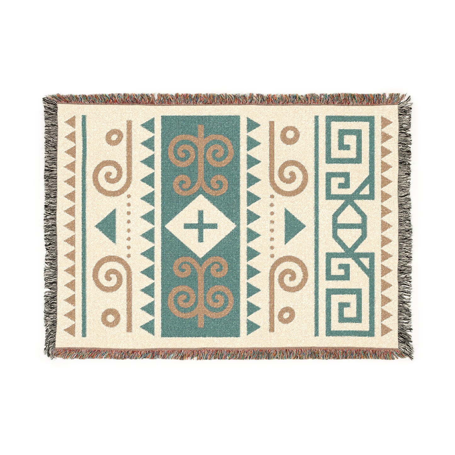 Sage & Sand Tribal Woven Throw Blanket - Illyrian Wave