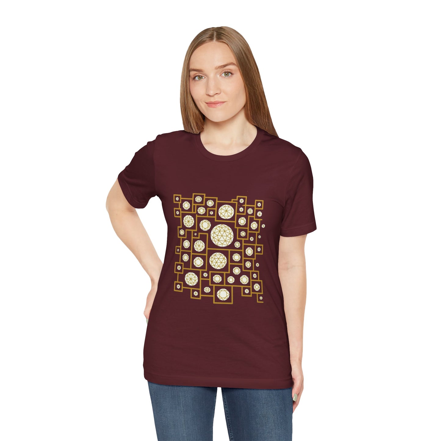 Geometric Unisex Tee - Gold