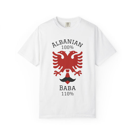 110% Baba - Albanian Dad T-Shirt | Father's Day Gift with Eagle Motif