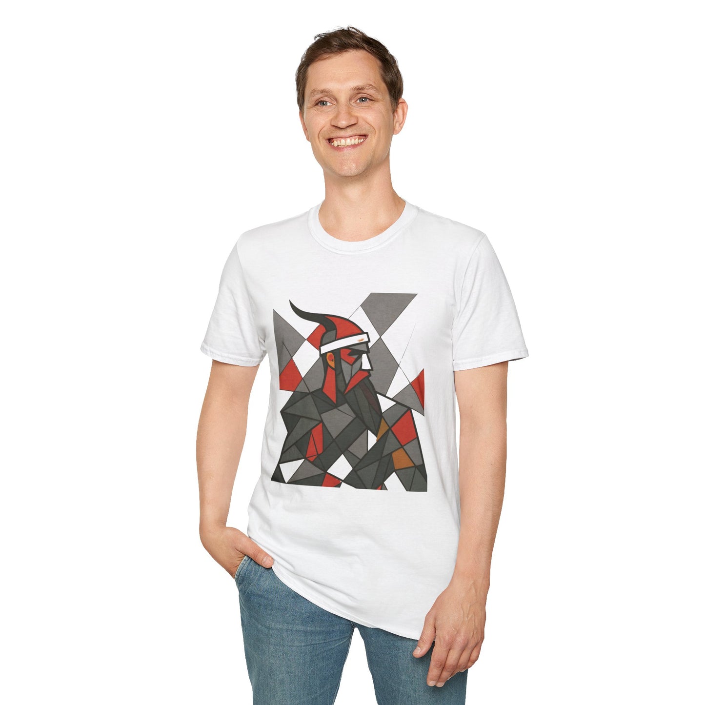 Skanderbeu Geometric Art T-Shirt, Albanian Hero Tee, (Adult Unisex) - Mutlicolor