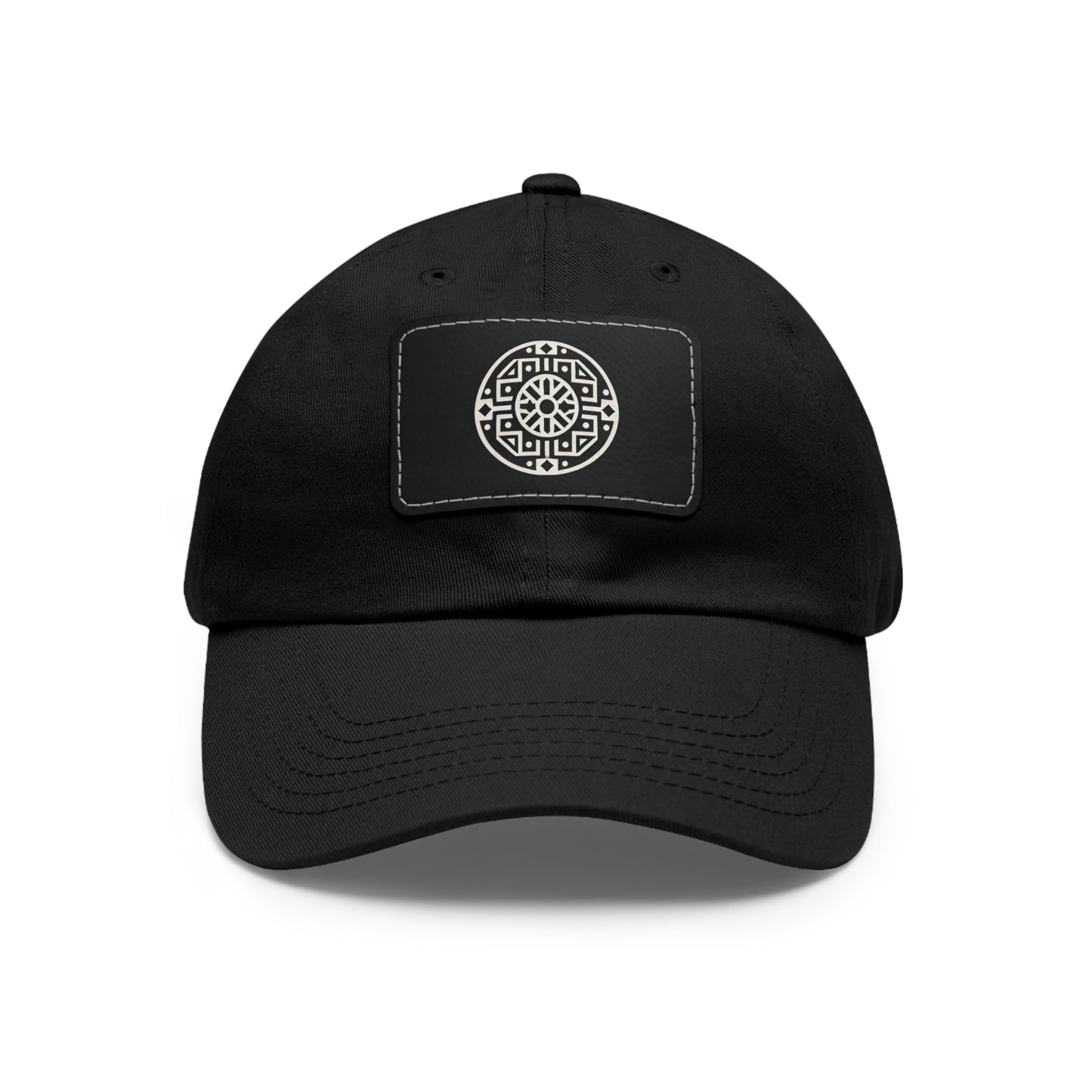 Illyrian Sun Cap - Ancient Motif Dad Hat with Leather Patch - Shqipe