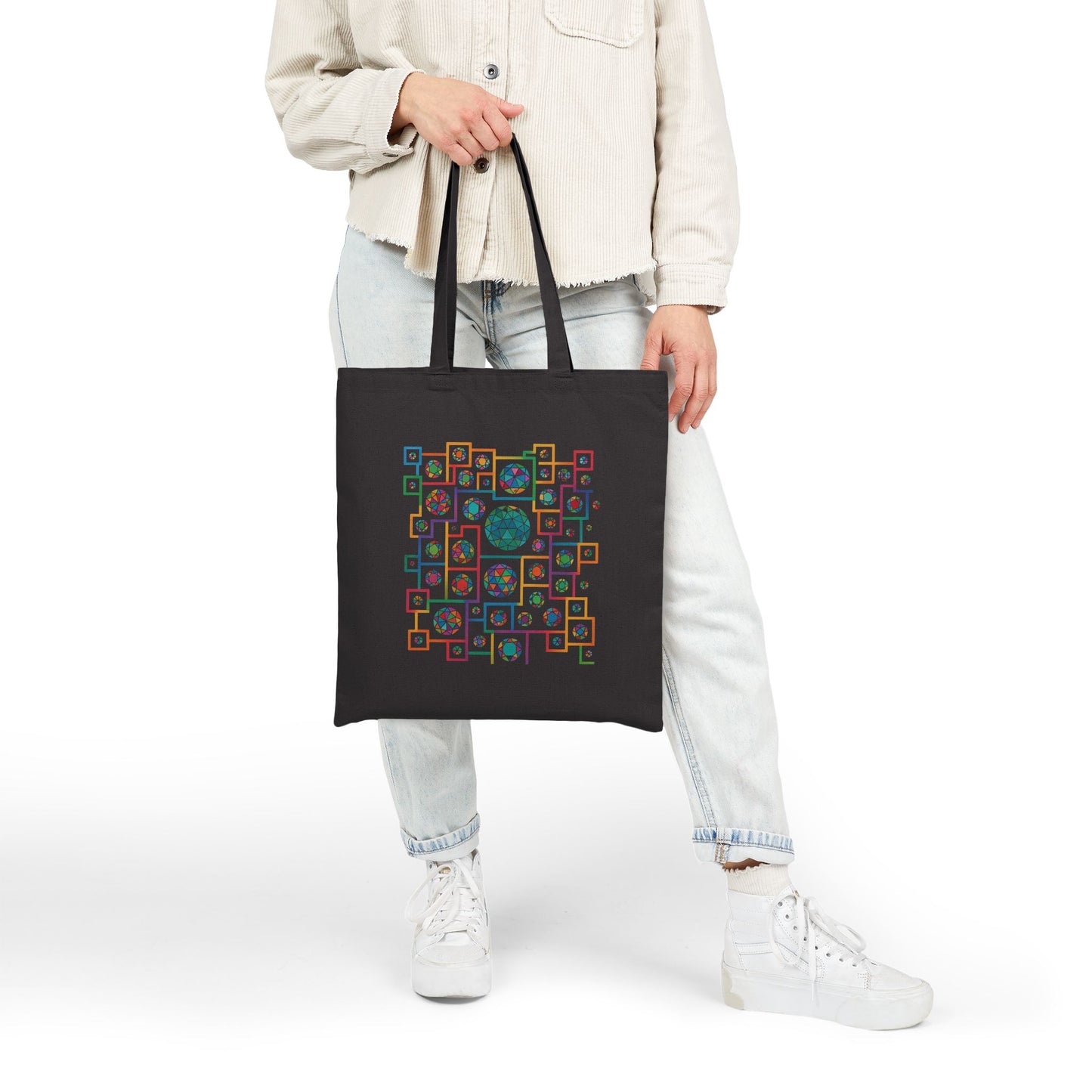 Nature-Inspired Cotton Canvas Tote Bag, Eco-Friendly Shopping Bag