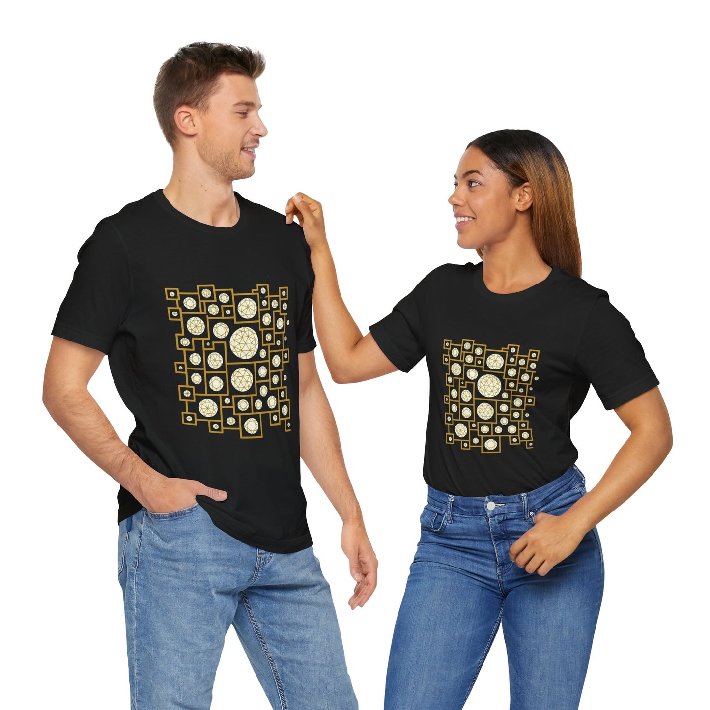 Geometric Unisex Tee - Gold