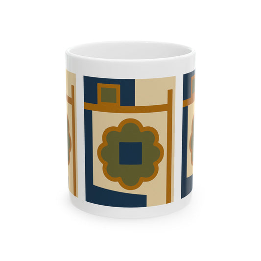 Ancient Ulpiana Mug - Minimalist Boho Abstract Design - Stylish Coffee Cup for Home, Office