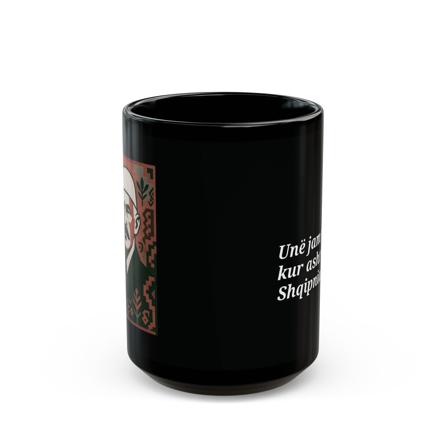 Isa Boletini Patriotic Mug, Albanian Heritage Gift - Black and White