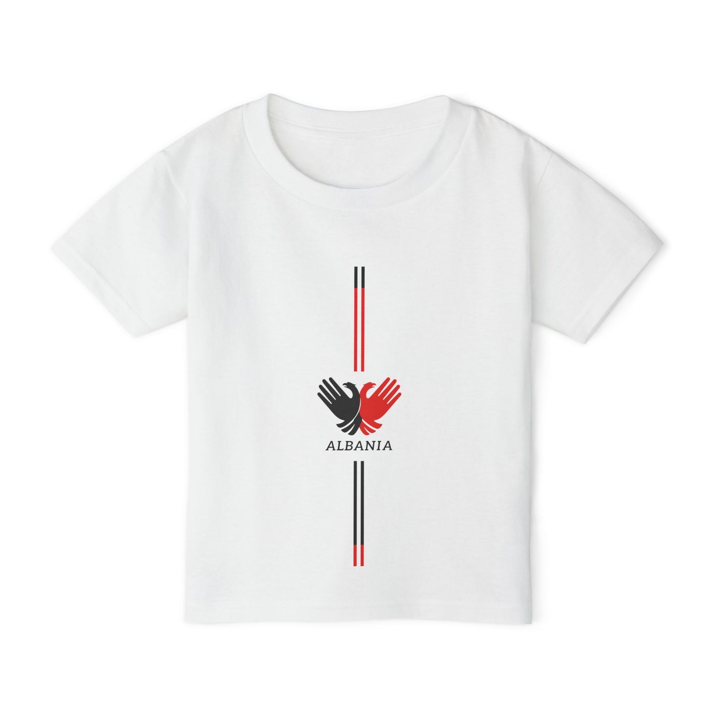 Albanian Toddler T-Shirt - Heavy Cotton Tee with Hand Eagle Design | Heritage Pride for Little Ones
