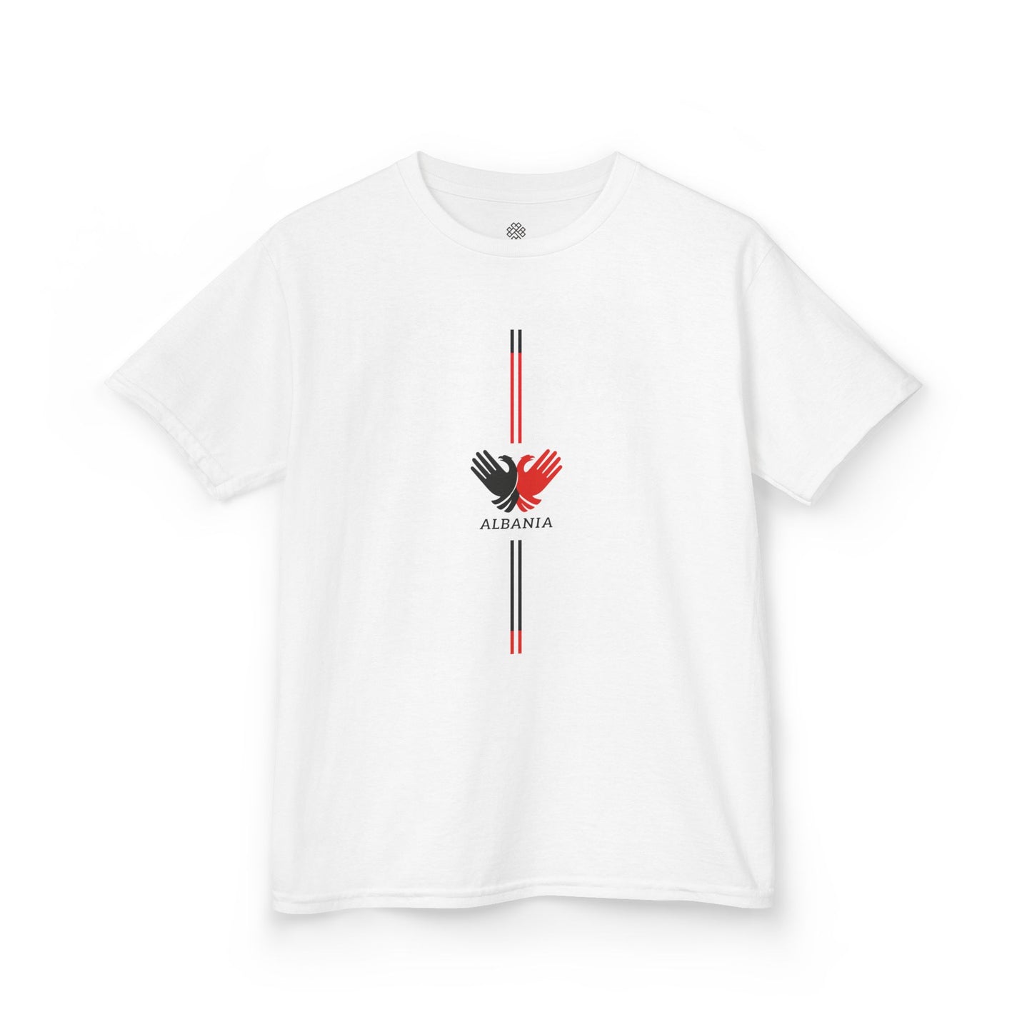 Albanian Kids T-Shirt - Hand Eagle Symbol with Stripes | Heritage Pride Tee Fun - Shqipe