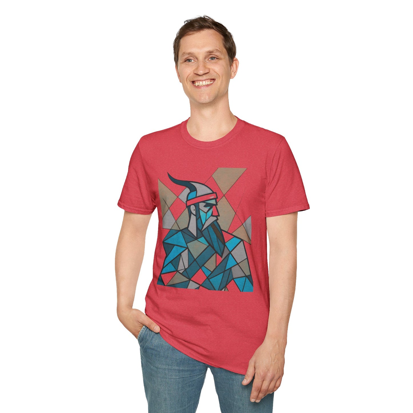 Skanderbeu Geometric Art T-Shirt, Albanian Hero Tee (Adult Unisex)