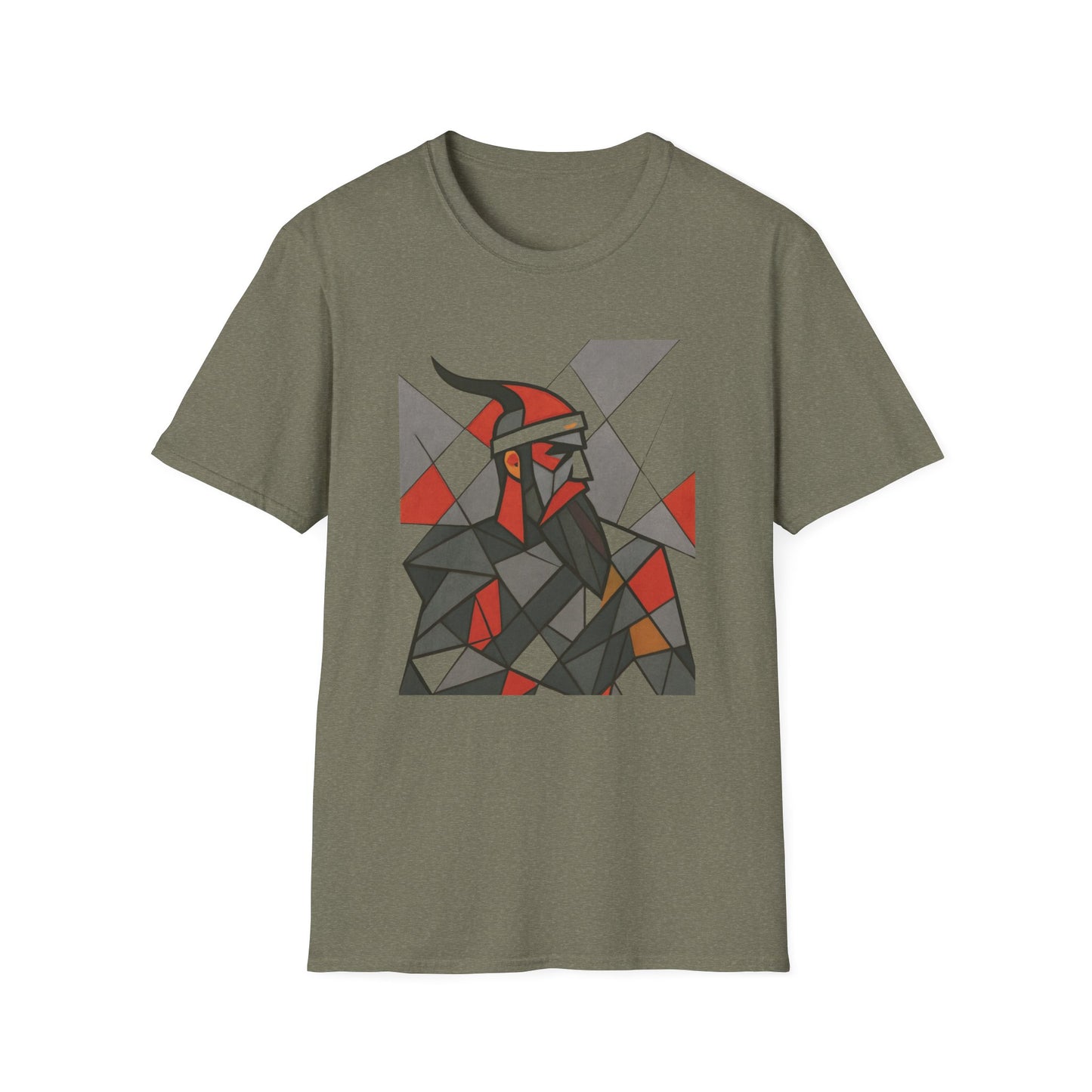Skanderbeu Geometric Art T-Shirt, Albanian Hero Tee, (Adult Unisex) - Mutlicolor