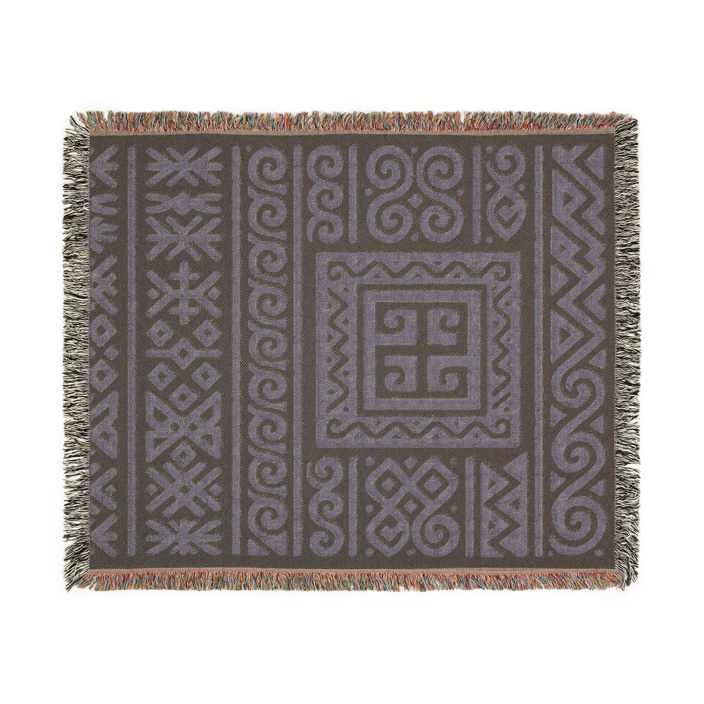 Taupe & Black Illyrian Symbol Woven Throw Blanket - Illyrian Wave