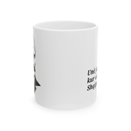 Isa Boletini Patriotic Mug, Albanian Heritage Gift - Black and White