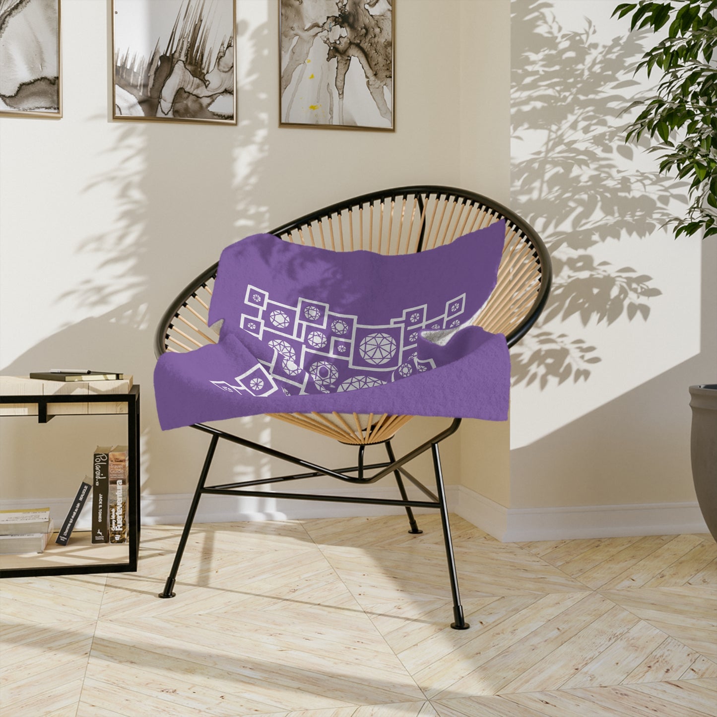 Cozy Geometric Velveteen Blanket