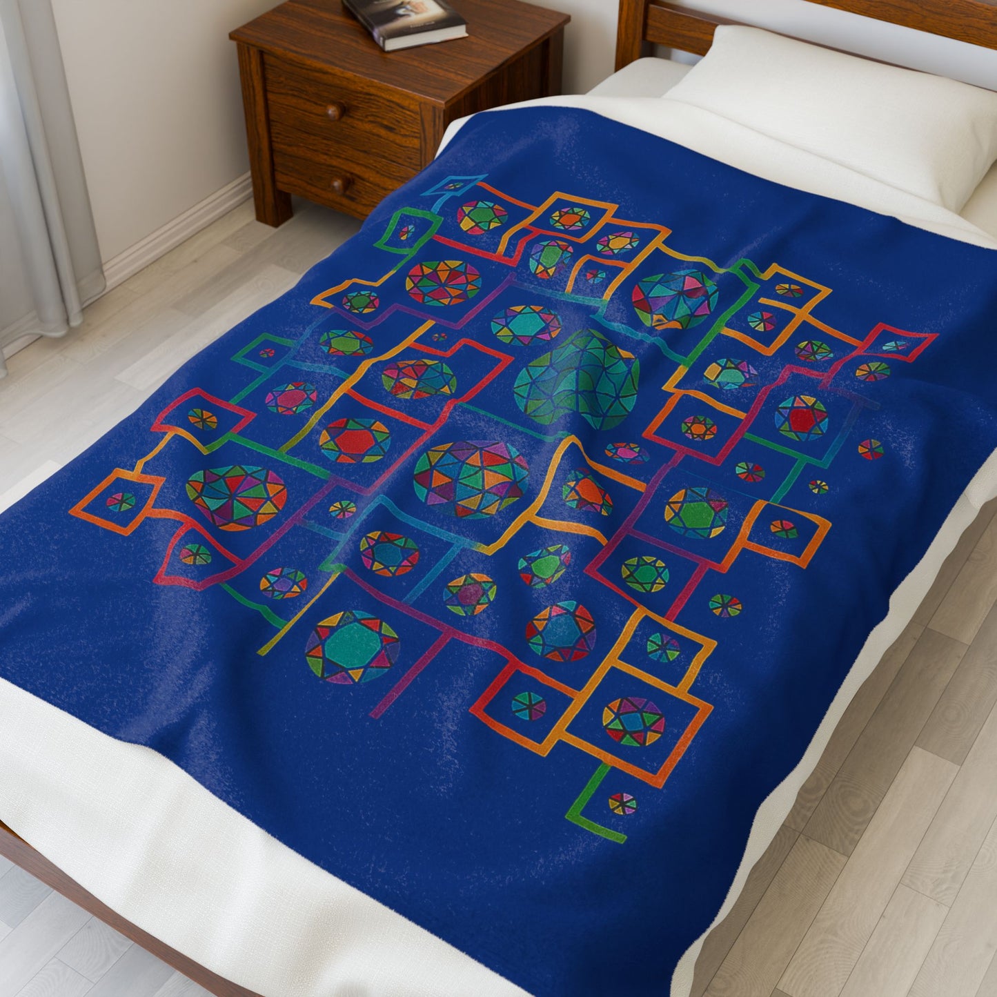 Velveteen Geometric Heritaghe Plush Blanket - inspired by Plis-shaped domes of the National Library of Kosovo