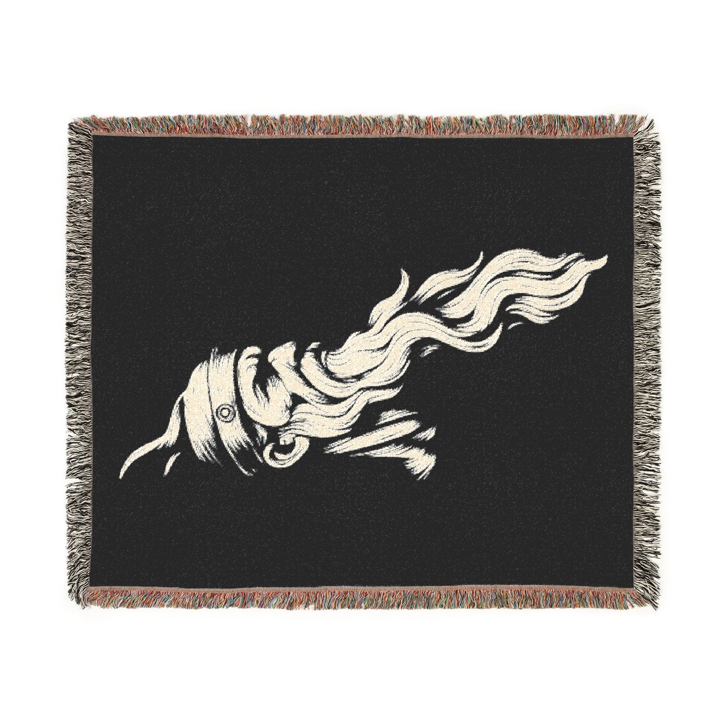 Gjergj Kastrioti Skënderbeu Woven Throw Blanket - Boho Heritage Design