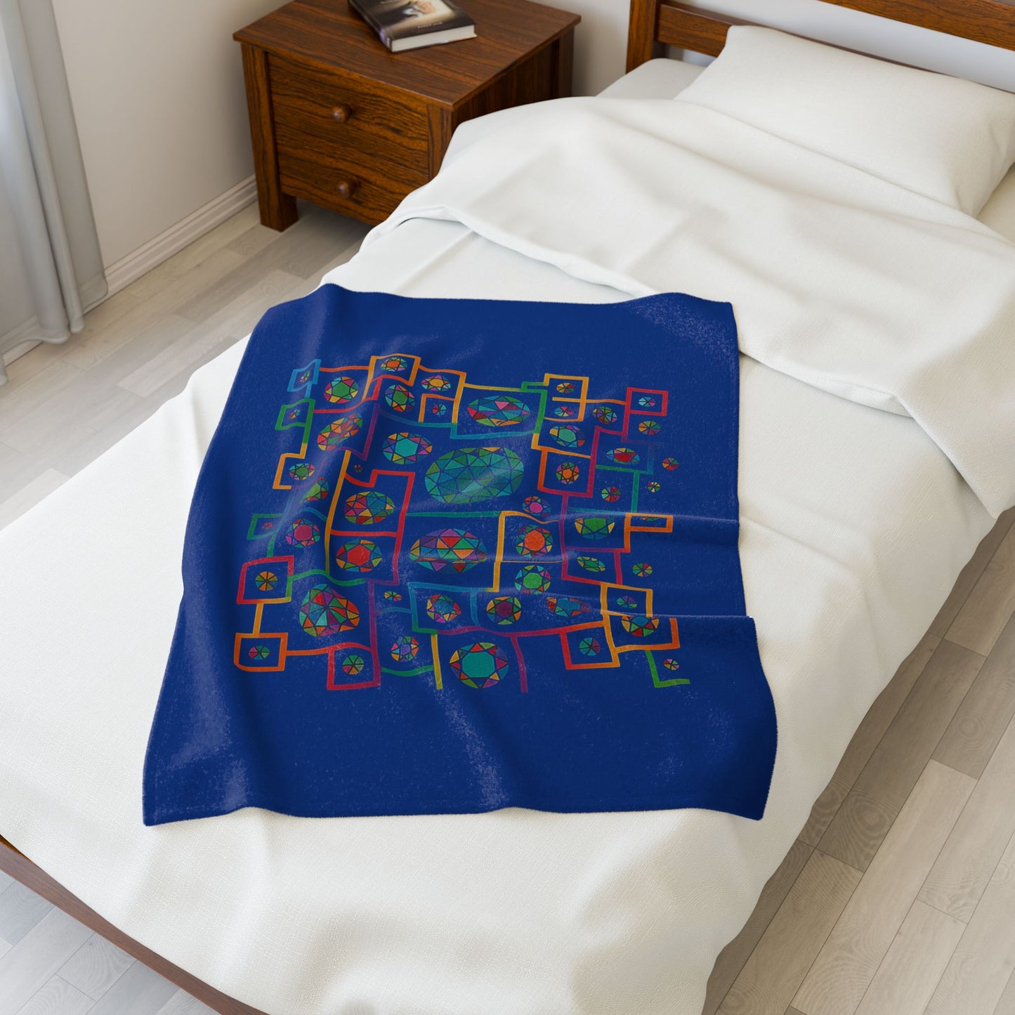 Velveteen Geometric Heritaghe Plush Blanket - inspired by Plis-shaped domes of the National Library of Kosovo