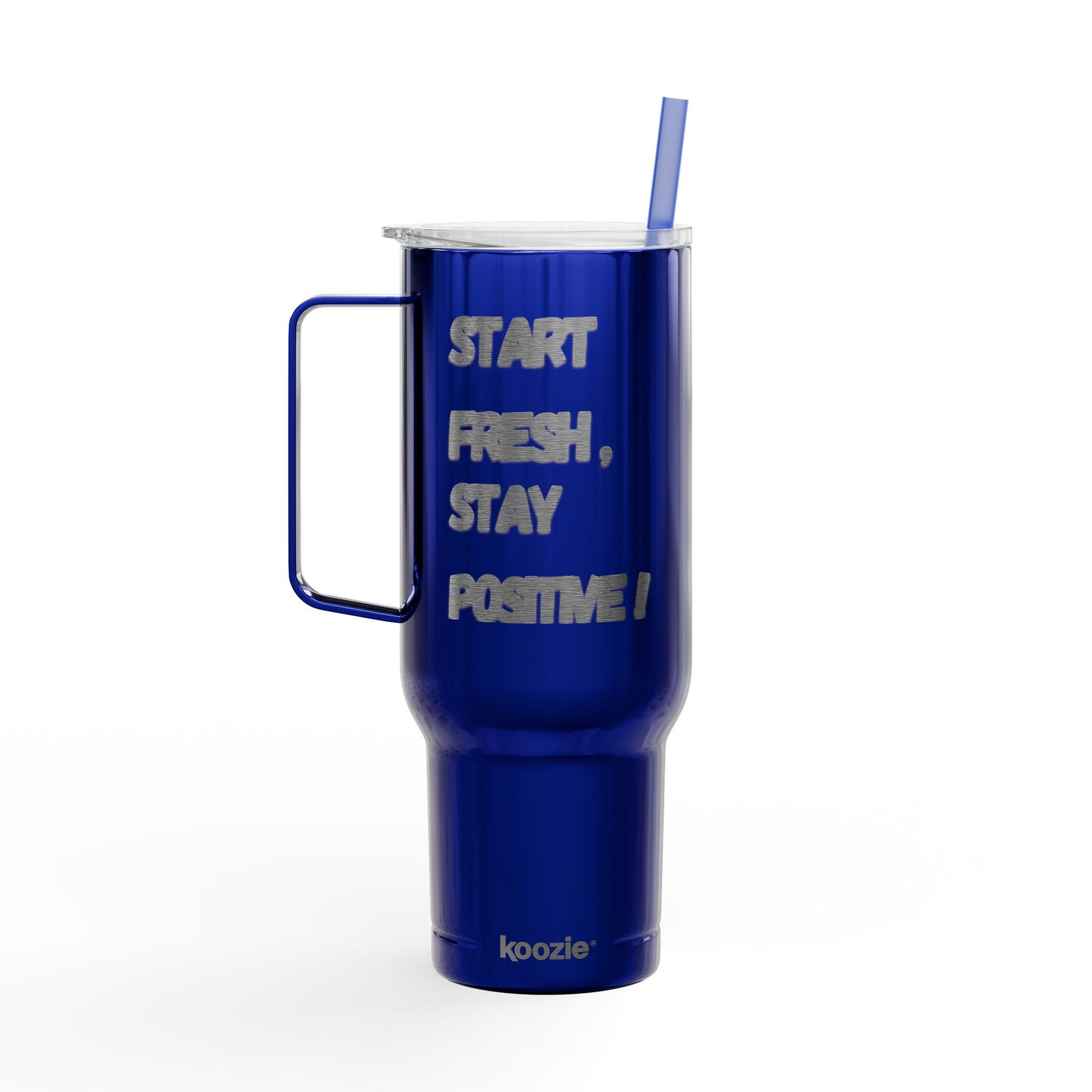 Motivational Insulated Tumbler, 40oz with Lid - Start Fresh, Stay Positive! Perfect for Travel, Gifts and Everyday Use