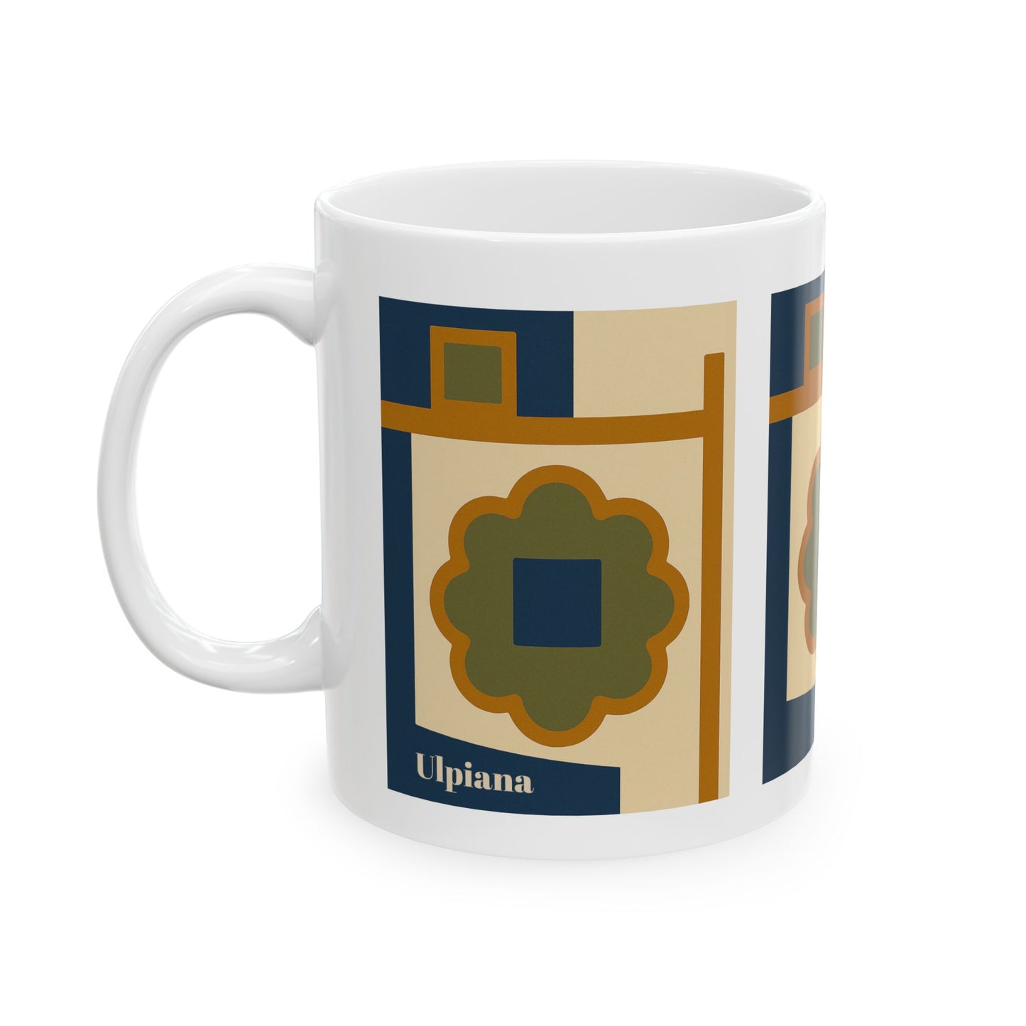 Ancient Ulpiana Mug - Minimalist Boho Abstract Design - Stylish Coffee Cup for Home, Office