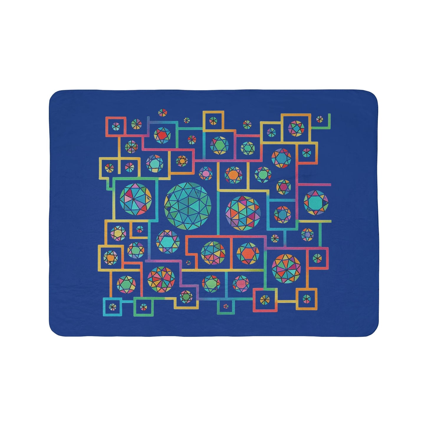 Geometric Boho Heritage Fleece Sherpa Blanket