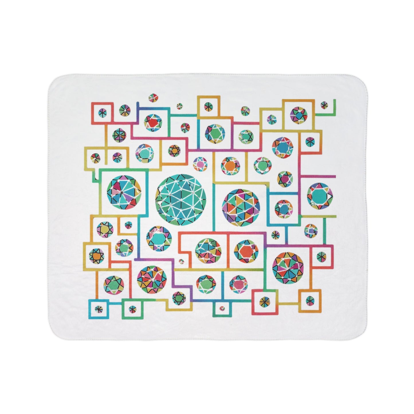 Geometric Boho Heritage Fleece Sherpa Blanket