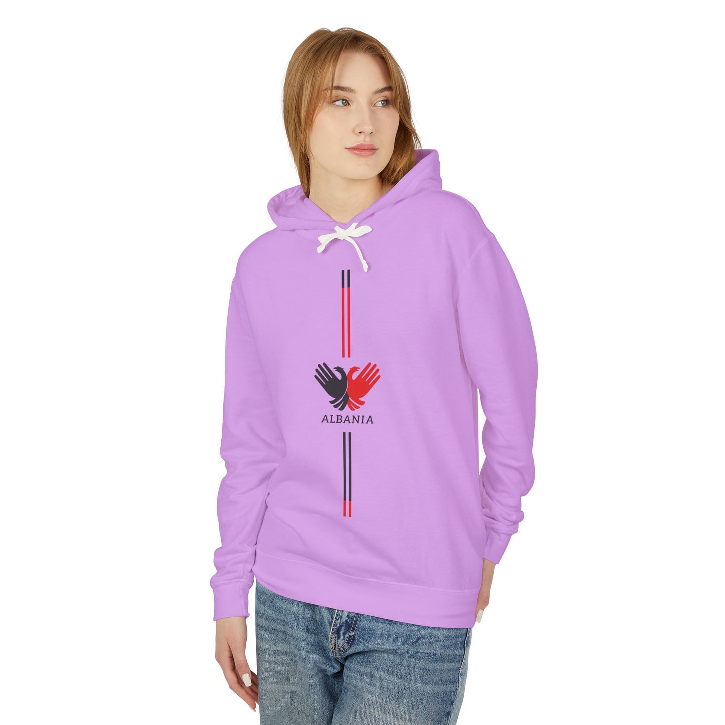 Unisex Hooded Sweatshirt with Albania Design - Lightweight, Casual, Travel, Souvenir, Gift, Comfortable Wear