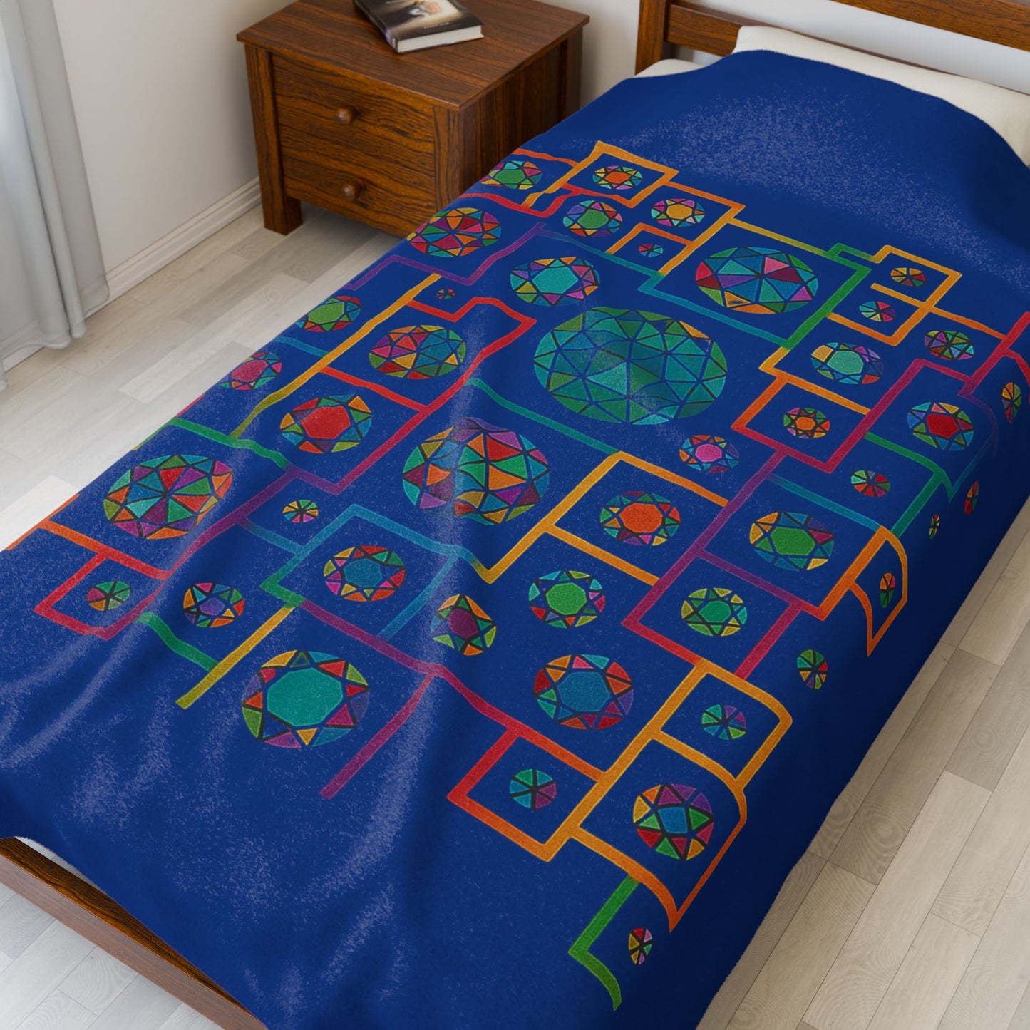 Velveteen Geometric Heritaghe Plush Blanket - inspired by Plis-shaped domes of the National Library of Kosovo