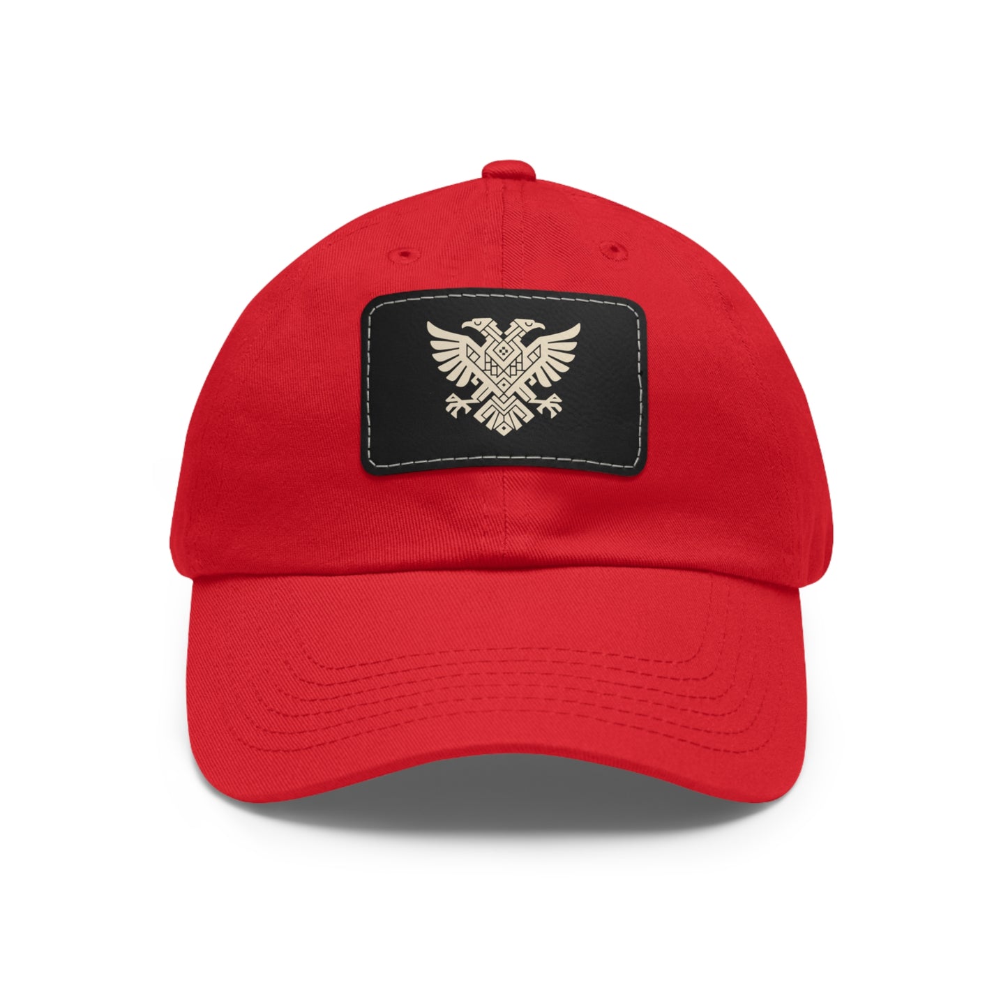 Illyrian Eagle Heritage Hat - Double-Headed Albanian Eagle Cap with Leather Patch