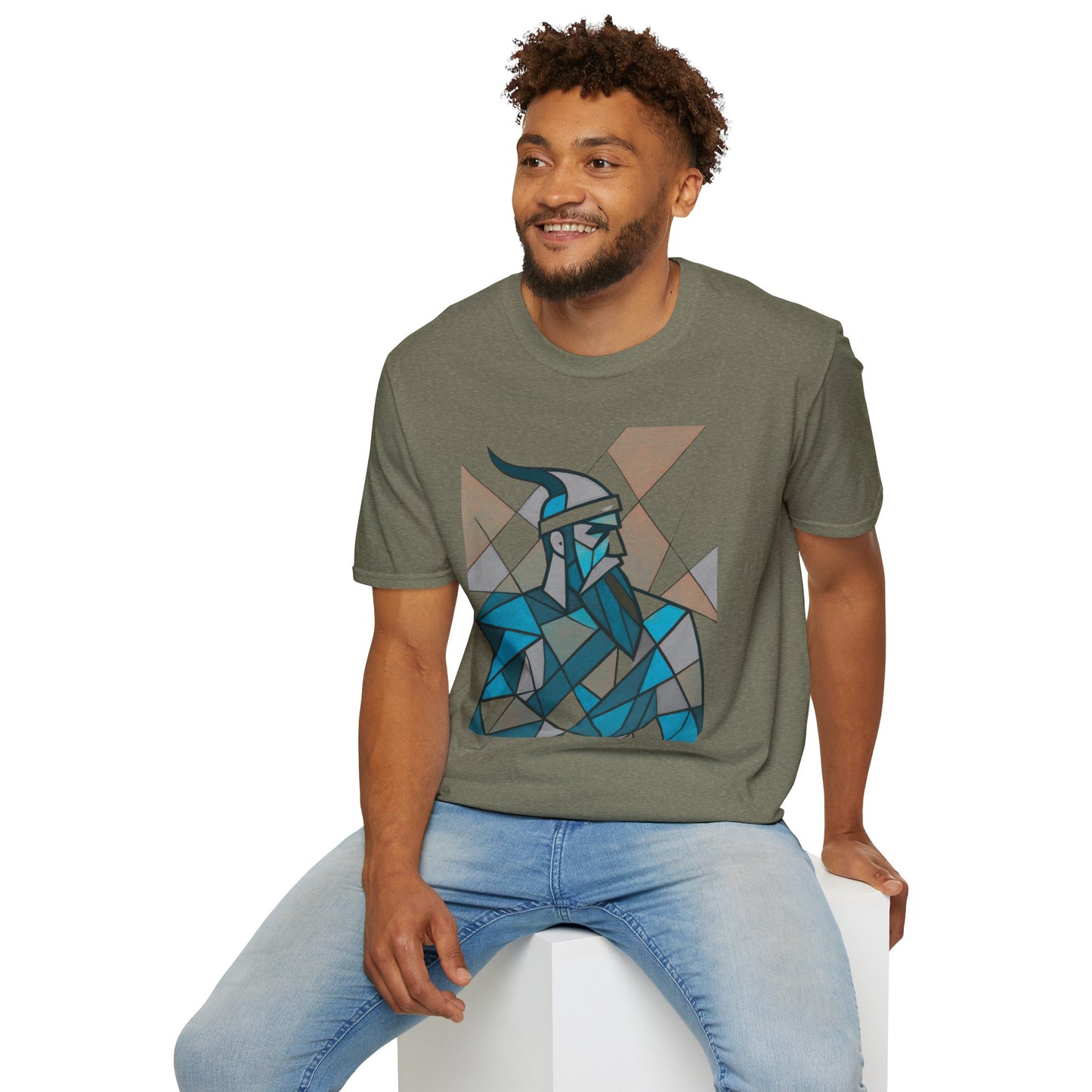 Skanderbeu Geometric Art T-Shirt, Albanian Hero Tee (Adult Unisex)