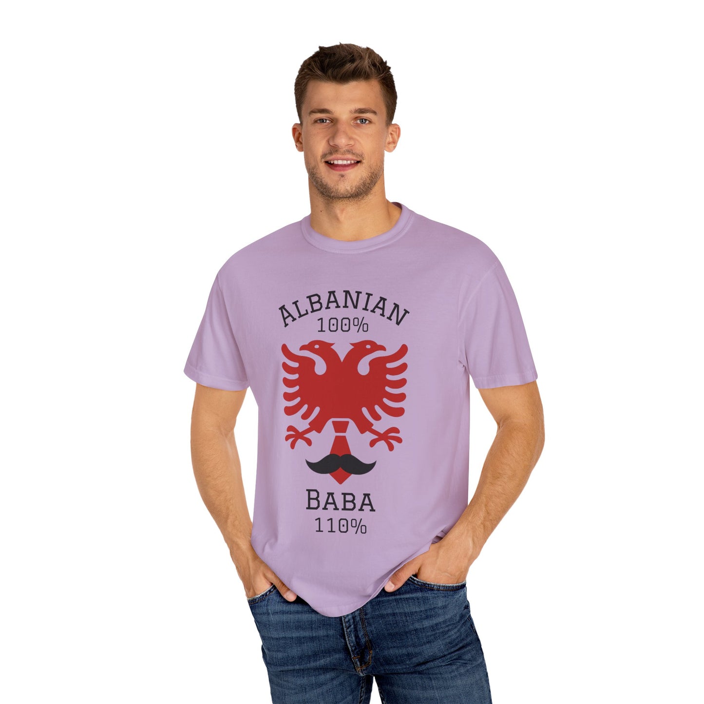 110% Baba - Albanian Dad T-Shirt | Father's Day Gift with Eagle Motif